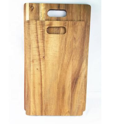 China Viable Shape Natural Acacia Rectangle Wood Cutting Board Set For Kitchen Accessories Chopper Wood Set of 2pcs for sale