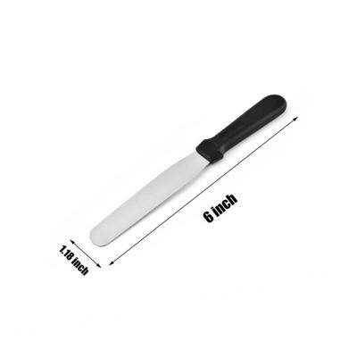 China Professional 6 Inch Large Quantity Metal Stainless Steel Straight Cake Decorating Spatula Stainless Steel Cake Icing Spatula for 6 for sale