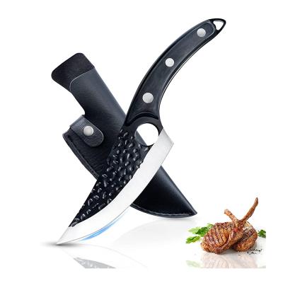 China 6 Inch Disposable Butcher Knife For Meat Cutting Slicing Smart Meat Slicing Knife With Black Wooden Sheath Bag Handle Knife For Kitchen for sale