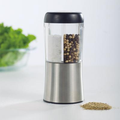 China Viable 2 in 1 Stainless Steel Manual Ceramic Core Pepper Mills Salt and Pepper Grinder for sale