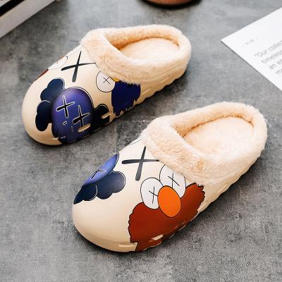 China CUSHIONING Newest Fashion Cartoon Plush Furry Slides Indoor Slippers Couple Kids Fuzzy Crocks Yeezys House Slippers Shoes For Women Men for sale