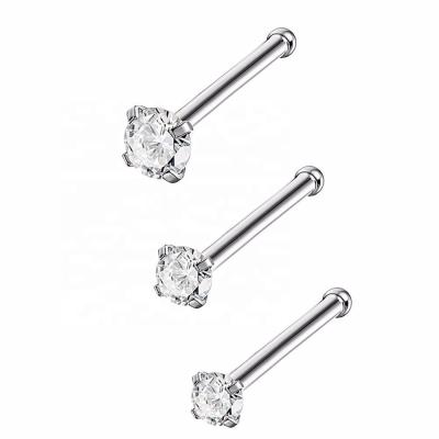 China Trendy Fashion Surgical Steel Fork CZ Nose Studs for sale