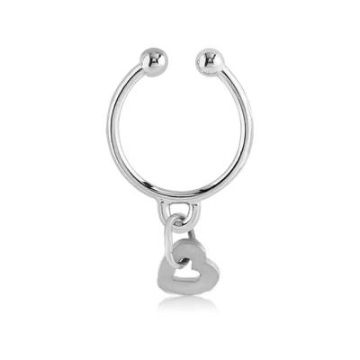 China Vintage 316L Surgical Steel Septum Hanger Nose Ring With Heart for sale