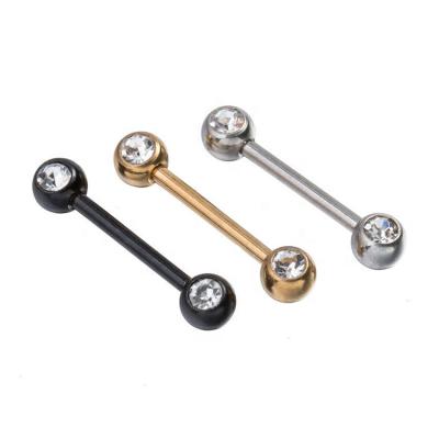 China FASHIONABLE Doule Gems 316L Stainless Steel Nipple Piercing for sale