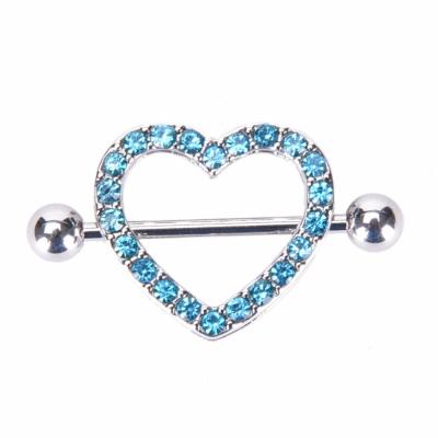 China Heart shaped rings adorned with romantic fancy gems nipple jewelry for sale