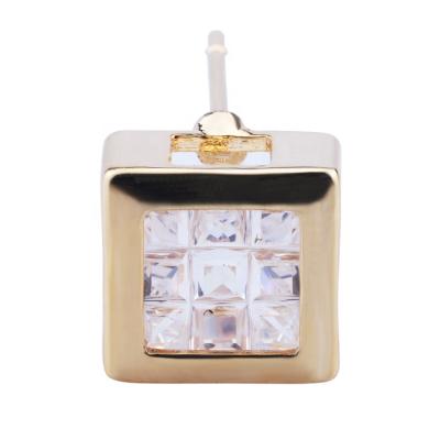 China FASHIONABLE Invisible Square Zircon Designed Brass Ear Stud Piercing for sale