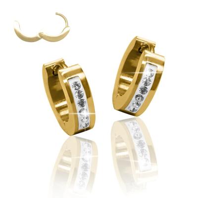 China Square Vintage Rhinestone 316L Stainless Steel Circle Earrings Jewelery Jewelery for sale