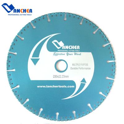 China Lancher 230*22.23mmVacuum Roomy Cut Quick Cut Welded Diamond Saw Blade for sale