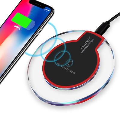 China Simple Wireless Charger Around Glass Filling Board For iPhone X Xs XR Max 8 Plus Samsung Galaxy Note 8 S8 S7 S6 Edge Qi for sale