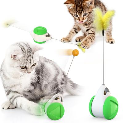 China 2022 Sustainable Pet Supplies Amazon Style Hot Sells Feather Balance Swing Car Cat Toy Cat Toys for sale