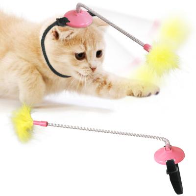 China Best Quality Viable Selling Cute Funny Magic Wand Cat Toy Plush Toy Interactive Stick Pet Puzzle In Head for sale