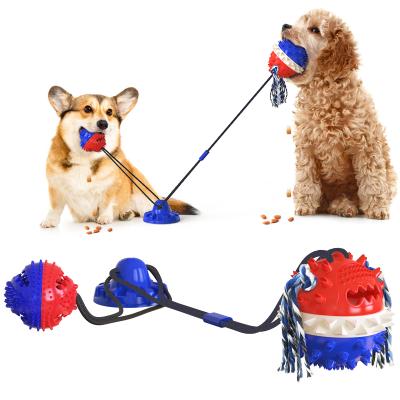 China Playing Dog Toys Chew Toy Push Ball Toy Pet Tooth Cleaning Dog Toothbrush For Medium Puppy Biting Toy Blue for sale