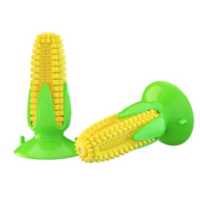 China Dog Chew Master Pet Stick Corn Shape Chew Dog Brushing Toy Aggressive Pet Supplies Product Eco-Friendly Rubber Squeaky Doggie Dog Brushing Toys for sale