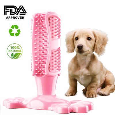 China New Eco-friendly Bone Shaped Teeth Dog Toy Pet Silicone Toothbrush Chew Cleaning Toys for sale