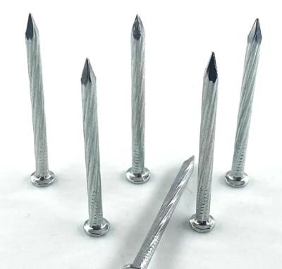 China OEM Angular Spiral Steel Nails 45# Carbon Steel Nail Electro Galvanized for sale