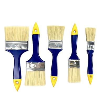 China Painting Soft Bristle With Blue Environmental Friendly Plastic Grip Handle Paintbrush for sale