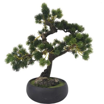 China Custom Size Artificial Bonsai Office Silk Potted Palnts Desk Decoration Vibe Green Plants for sale