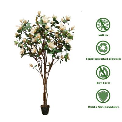 China 2.45m Fiberglass Artificial Magnolia Tree Architectural Landscaping for sale