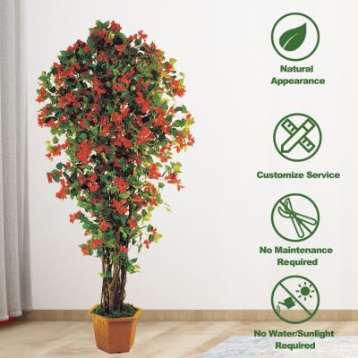 China Indoor Real Touch Artificial Flowers Greenery Plant Azalea Tree for sale