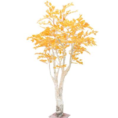 China 20m Artificial Foliage Tree Birch Autumn Vibe Romance No Pest No Light Floor Plants for sale