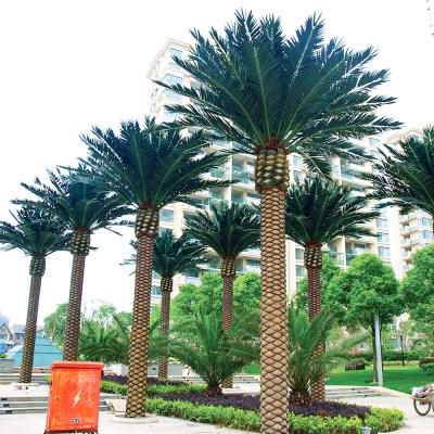 China Artificial Date Palm Tree outdoor fake palm tree 10-20ft real touch leaves classic design for sale