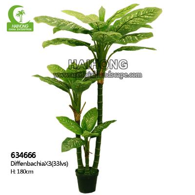 China Diy Artificial Bonsai Tree Real Touch Artificial Diffenbachia for sale