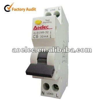 China Mini RCBO high breaking capacity of B B AUB1NR for sale