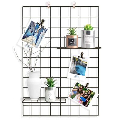 China Wall Art Display & Decorative Clip Photography Holder Organizer Grid Photo Wall Iron Hanging Picture Wall, INS Picture Wall Art Display for sale