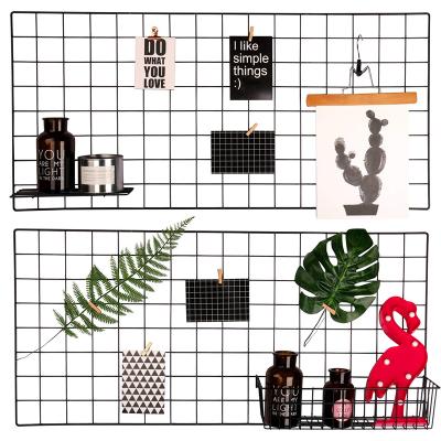 China Wall Art Display & Wholesale Multifunction Organizer Grid Panel Wall Decor with Hanging Clips Photo Display for Wall Decor, INS Picture Wall Art Display for sale