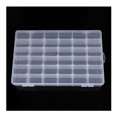 China Sustainable 36 Grids Clear Plastic Box Organizer Storage Container With Removable Dividers For Letter Board Letters for sale