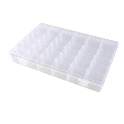 China Sustainable Jewelry Box Organizer Storage Container with Adjustable Dividers 36 Grids (Clear Plastic) for sale