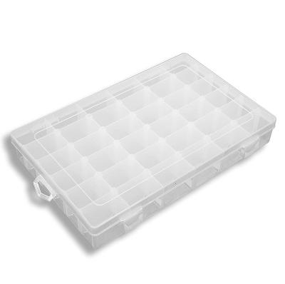 China Sustainable 36 Grids Clear Plastic Box Organizer Storage Container With Removable Dividers for sale