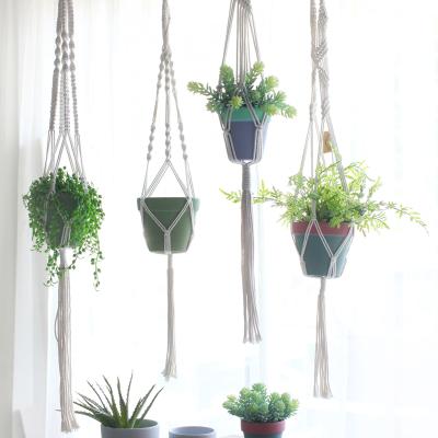 China Foldable / Eco-Friendly Macrame Plant Hanger - Handmade Indoor Hanging Planter Plant Hanger Wall Hanging Different Basket Designs for Home Decor for sale