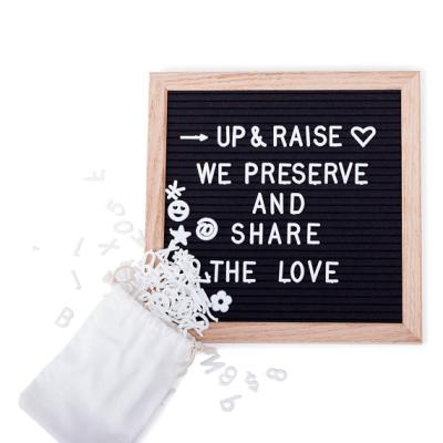 China China 10x10 Inches Black Wood Felt Letter Board Cloth Message Board Home Decor Blackboard Chalkboard Bulletin Boards for sale