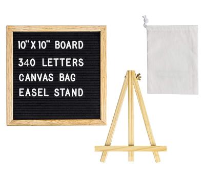 China China black felt 10 x 10 letter board - includes 340 pre-cut letters + backing + canvas bag + sorting tray + pizza box packaging for sale