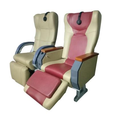 China USB VIP Rotating Car Bus Armrest Train Boat Luxury Dinner Table Auto Adjustable Leather Footrest Rotating Passenger Seat for sale