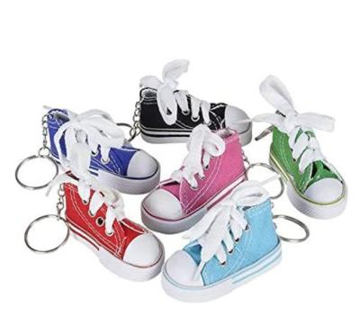 China Popular Promotional Gifts Colorful Tennis Shoes Key Chain 3D Sublimation Canvas Mini Promotional Sneaker Keychains for sale