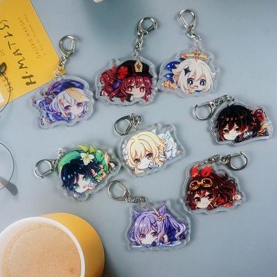 China 2022 Popular Cheap Bulk The Cartoon Plastic Transparent Acrylic Custom Charm Clear Safety Key Chain for sale