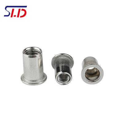 China Heavy Industry Steel or Stainless Steel M3 M4 M5 M6 M8 Flat Head Round Body Rivet Nut AEFR for sale