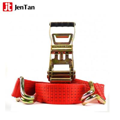 China Cargo Safety JenTan 100% Polyester Woven Cargo Lashing Strap, Ratchet Strap Tensioner for sale