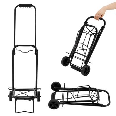 China Folding Shopping Cart Luggage Portable Hand Truck Luggage Cart Carts Two Wheel Luggage Cart For Stair Climbing for sale