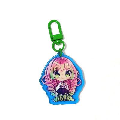 China Acrylic plastic custom charm anime keychains color key chain for sale