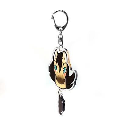 China Promotion Gift Custom Printed Clear Shaped Linked Transparent Acrylic Charms Linked Key Chain for sale