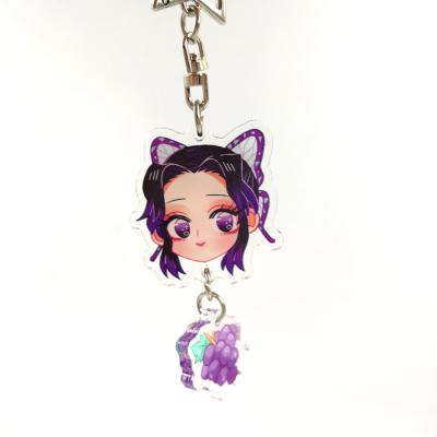 China Promotion Gift Custom Cheap Unclear Anime Linked Acrylic Charms Key Chain for sale