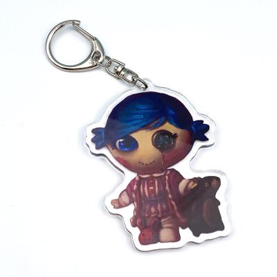 China Custom High Quality Plastic Cartoon Number Printing Acrylic Plastic Key Chain Charms for sale