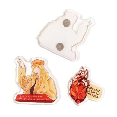 China Shape custom plastic anime printed cartoon charm magnets acrylic decorations with epoxy resin for sale