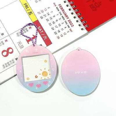 China Custom photo insert souvenir quality acrylic key photocard key chain charms with anime character for sale