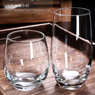 China Wholesale Custom Printing Gold Rim Egg Shaped Stemless Glass Mug Whiskey Glass Mug for sale