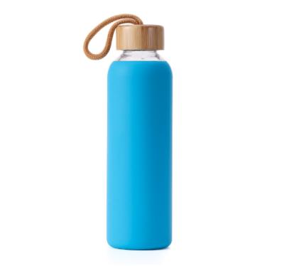 China 550ml fashionable 1 liter borosilicate sports water bottle outdoor glass water bottle drinking water bottle for sale