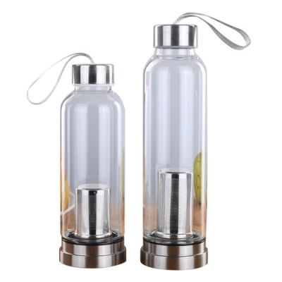 China Glass Water Bottle Borosilicate Heat Resistant Heat Resistant Glass Drinking Bottle for sale